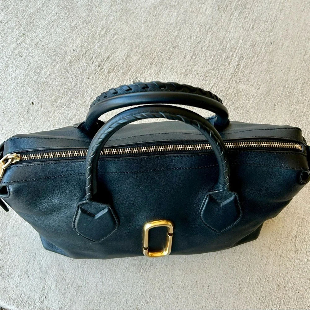 Marc Jacobs Noho Black Leather Gold Hardware Satchel Doctor Tote Bag